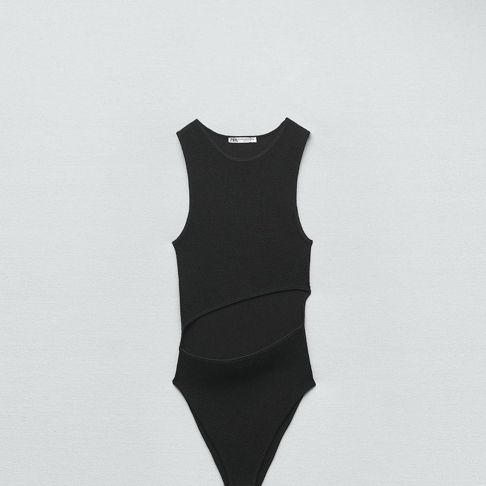Stylish Black Seamless Cut Out Bodysuit